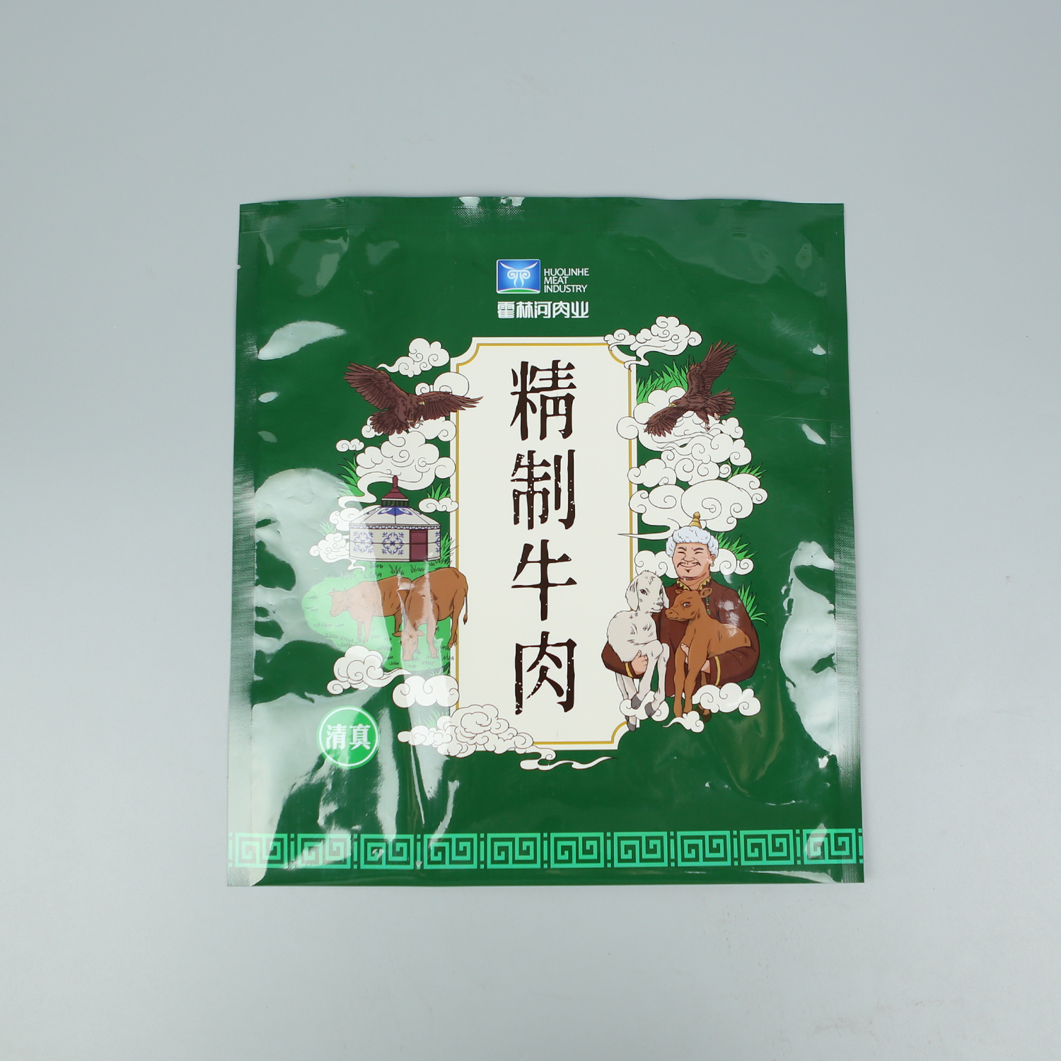 精致牛肉+亮面塑料復合